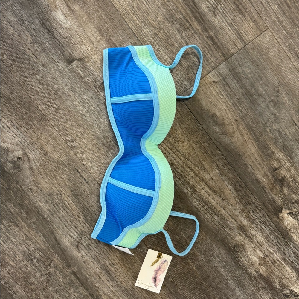 Jessica Simpson Aqua and Teal Bikini Top